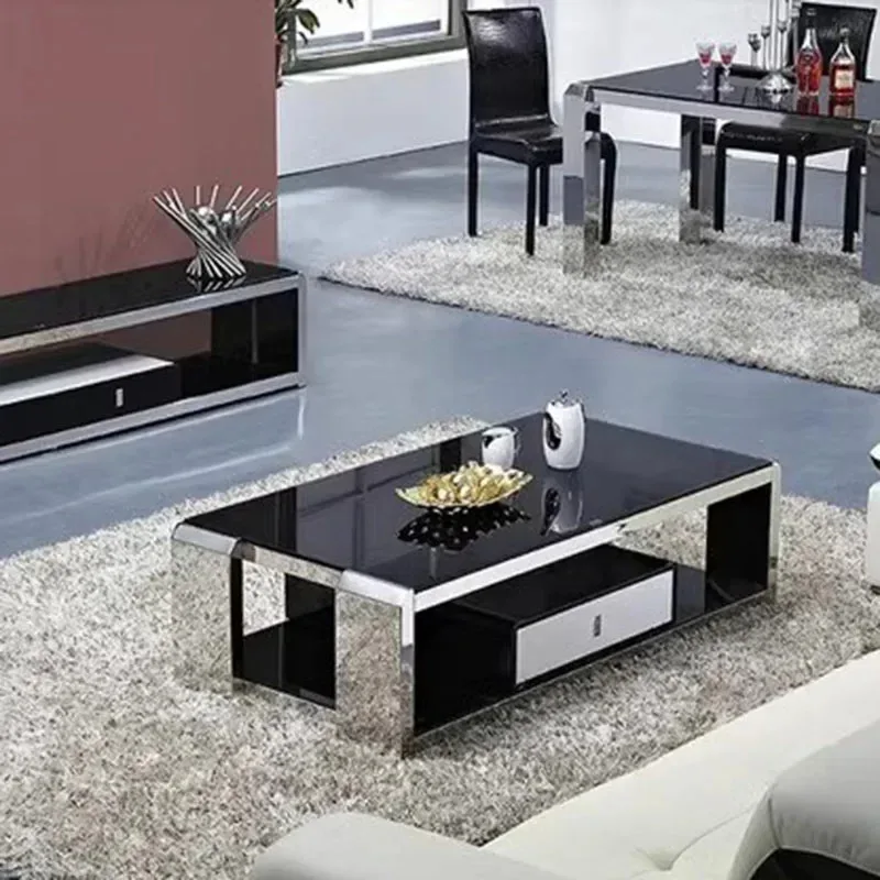 

Modern Luxury Coffee Table Trau Sofa Black Small Living Room Coffe Table Wood Apartamento Mesa De Centro Bedroom Furniture