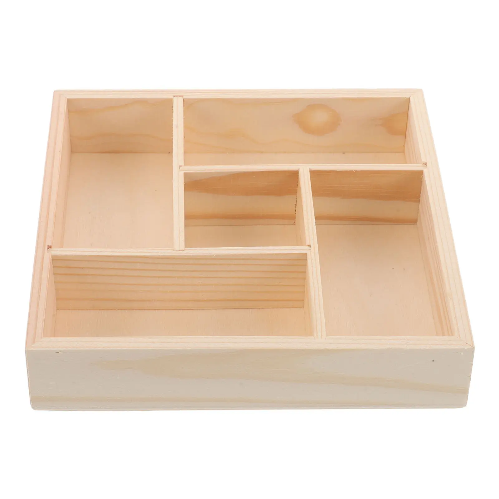 

Multi Compartment Wood Jewelry Organizer Box for Women Ring Earrings Holder Storage Tray Natural Wooden Display Stand Case