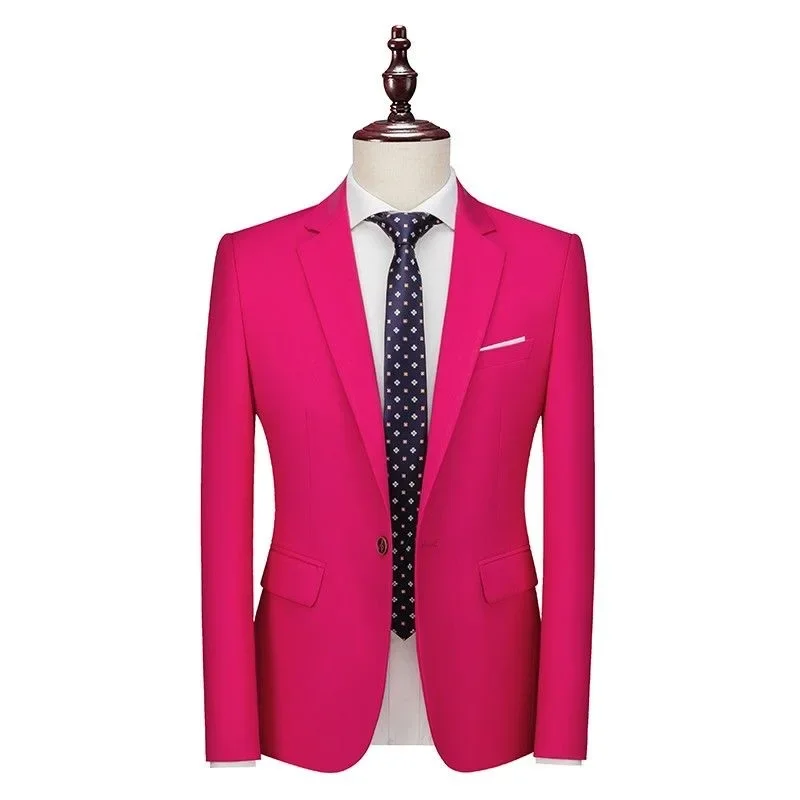 

Z345Men's suit jacket casual tops Korean style slim fit street style elegant and handsome