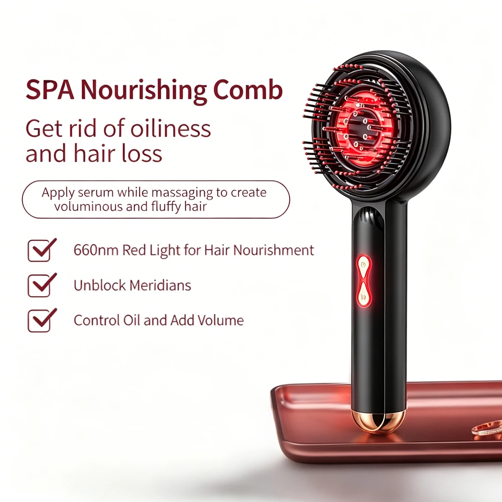 Red Light Electric Scalp Massage Comb Head Massager for Growth Scalp Liquid Oil Applicator Hair Care Improve Hair Loss Brush