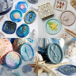 Marine animal brass sealing stamp head Whales/Shells/Pearls DIY wax steel stamps for scrapbooking wedding gifts Invitation ZT137
