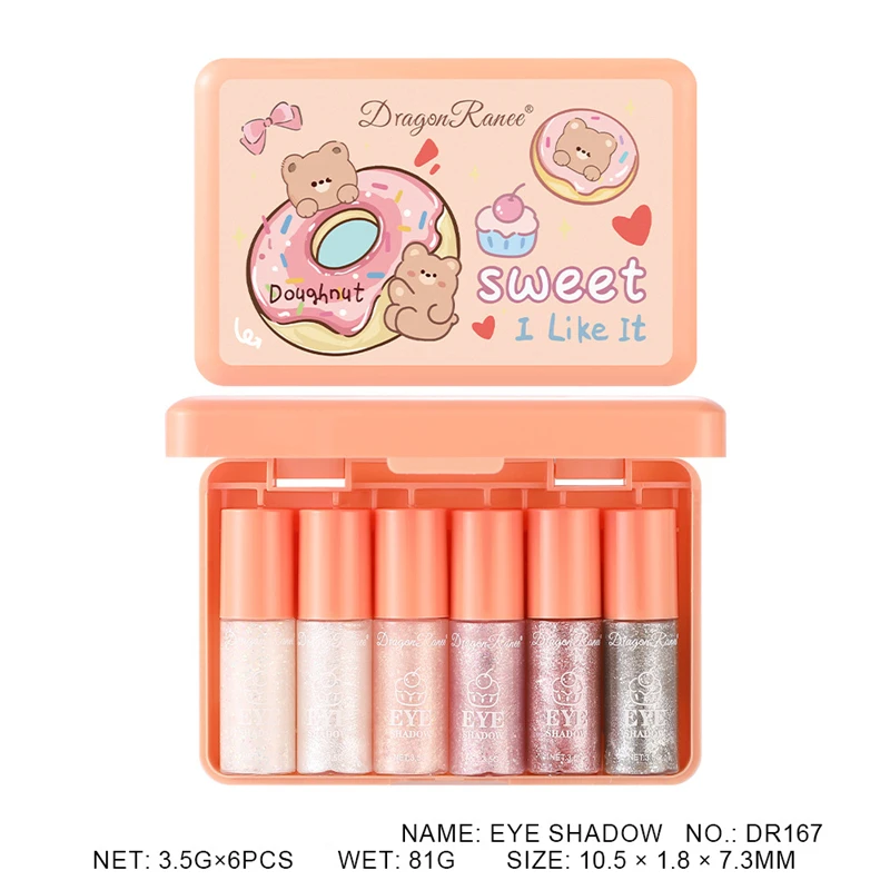 6 Colors/Set Liquid eye shadow Pearlescent Fine Flashing Easy to Dizzy Lying Silkworm Pearl High Gloss Liquid Eye Shadow