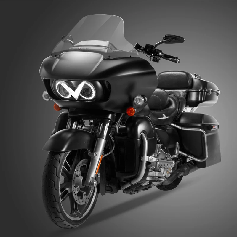 

Suitable for Haarley Davidson 2015+ ROAD GLIDE LIMITED LED Headlamp Front Motorcycle Headlight 12V New Plastic Aluminum