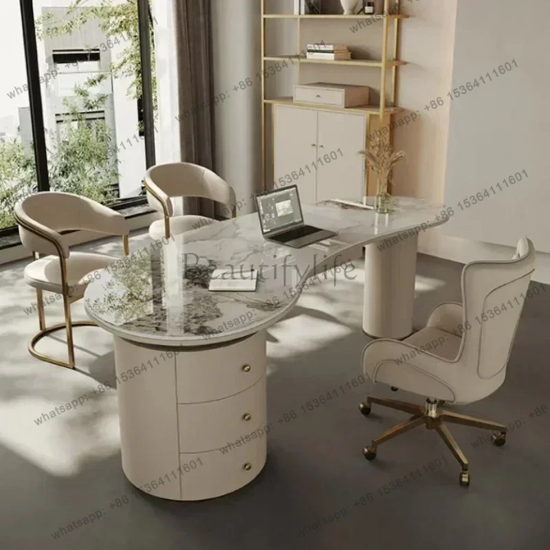 FG Gaming Furniture Study Office Desks Reception Negotiation Light Luxury Rock Board Desk Gaming Desk Room Desks Computer Table