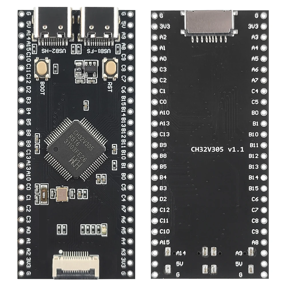 CH32V305 Development Board Minimum System RISC-V Open Source 8MHz Core Board FPC 12PIN CH32V305RBT6 Dual TYPE-C