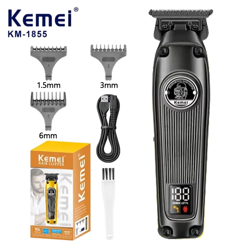 Kemei Multi-Purpose Haircut LCD Display Hair Cut Machine KM-1855 Hair Trimmer Hair Clippers for Men image 3