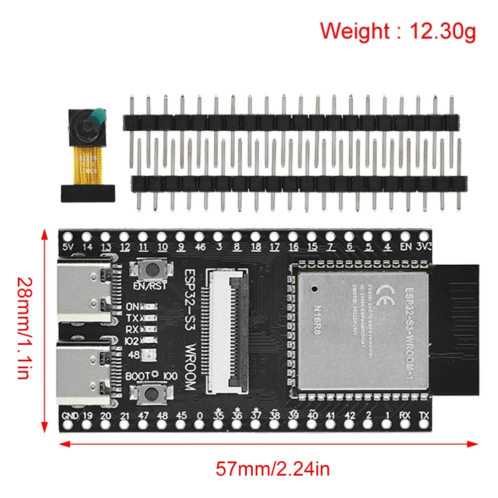 บอร์ดกล้อง ESP32-S3-WROOM BT 2.4G โมดูล WiFi กล้องออนบอร์ดพัฒนากล้องไร้สายแผงแกน32 MHz 240MHz สำหรับกล้อง OV2640
