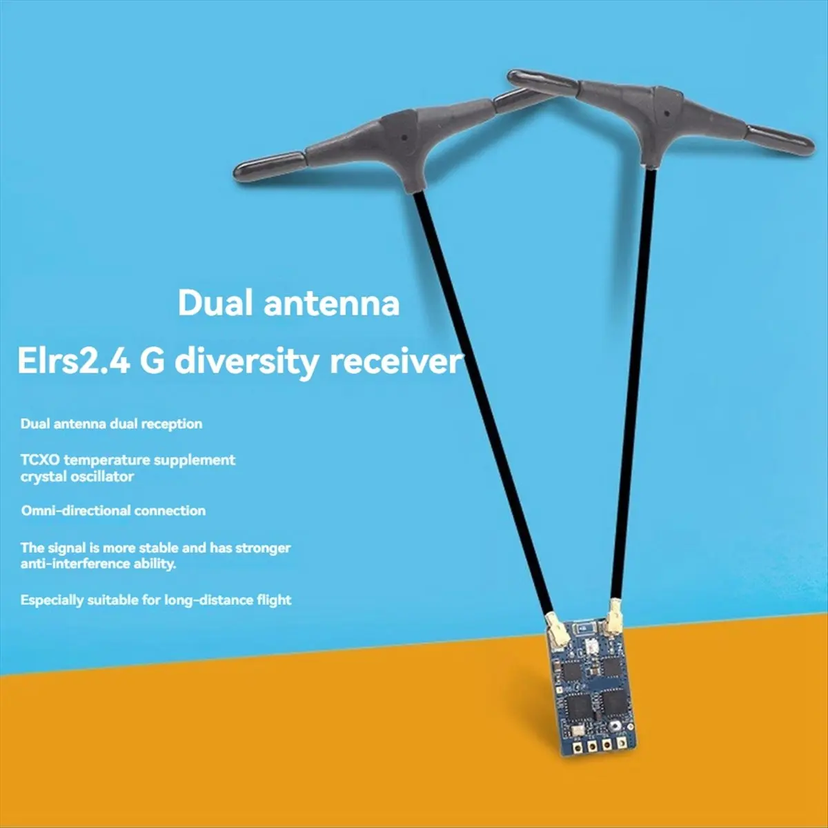 ^&*Summer sale- ELRS 2.4Ghz Dual Core RX Diversity Receiver +TCXO FPV Nano RX for RC Airplane FPV Long Range DIY Parts C