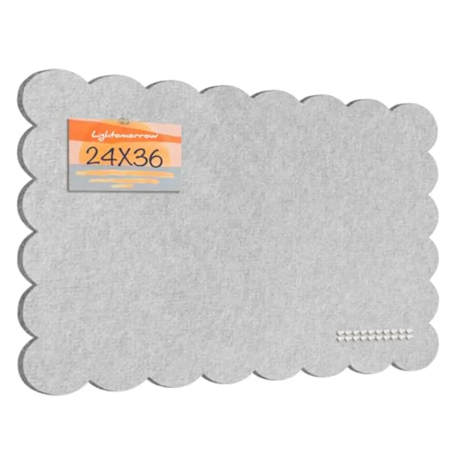 

Scalloped Bullet Board 36 x 24 ch Felt P Board - Decorative Cork Alternative for Wall Foldable Picture Self-Adhesive Vision Pra