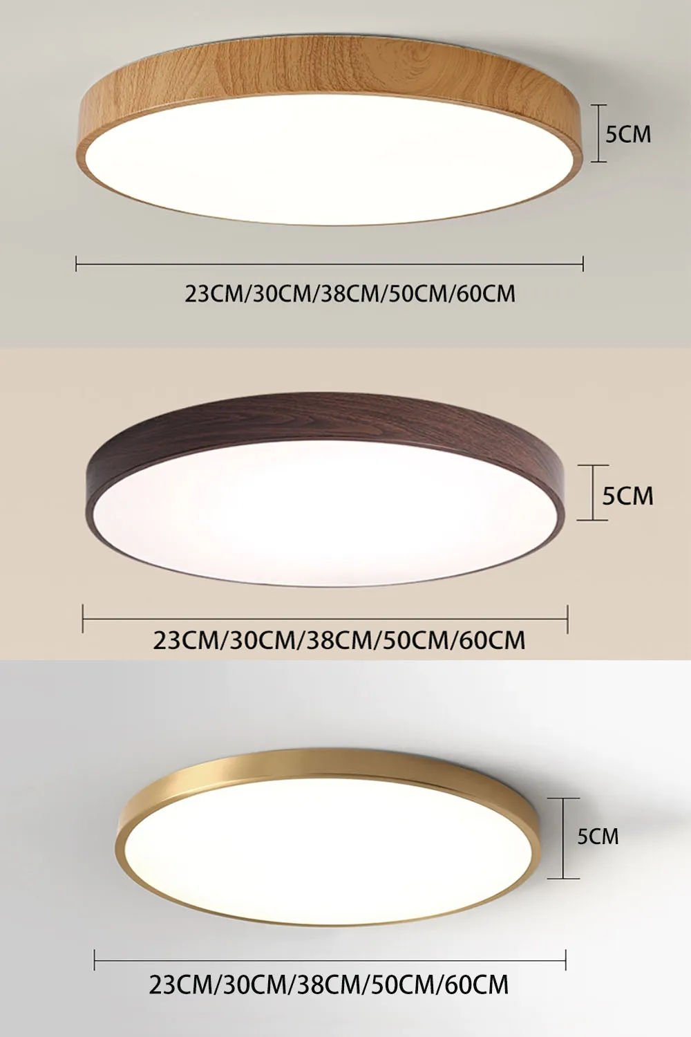 Modern LED Ceiling Light Imitation Wood Grain for Bedroom Living Room Hallway Children's Room Study - Energy Efficient Lighting
