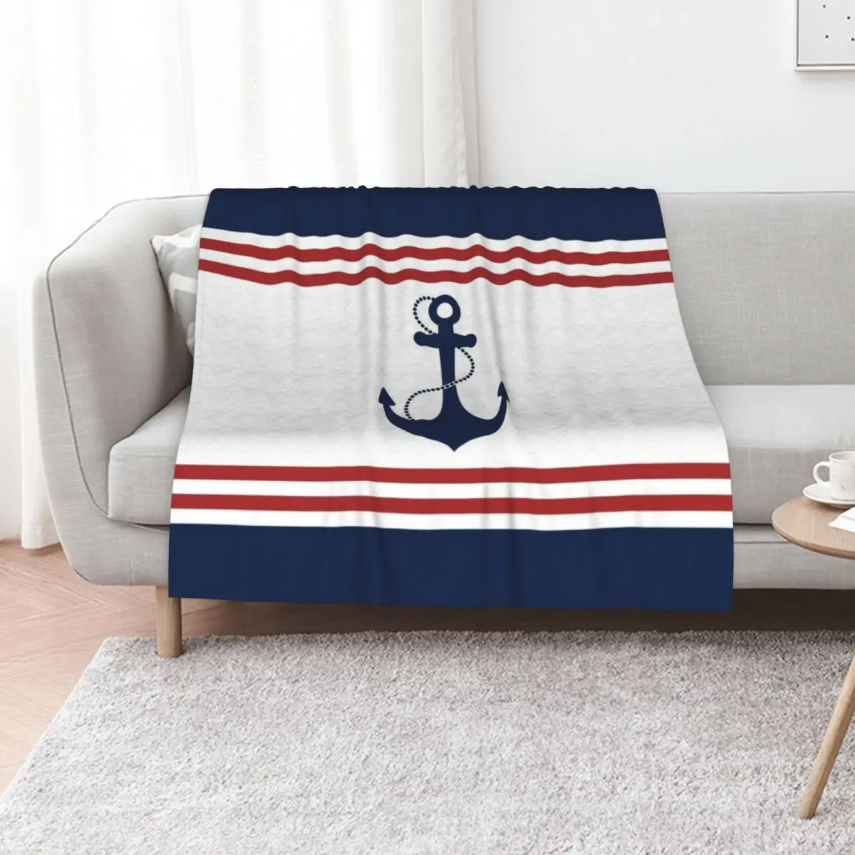 

Nautical Anchor Throw Blanket Sleeping Bag for babies warm winter Soft Big Blankets