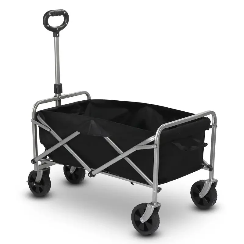 

74.5*45.5*84cm, Black Fabric, Silver Frame, 600D Oxford Cloth, Steel Frame, Flat Folding Garden Bike, Portable Shopping Cart,100kg