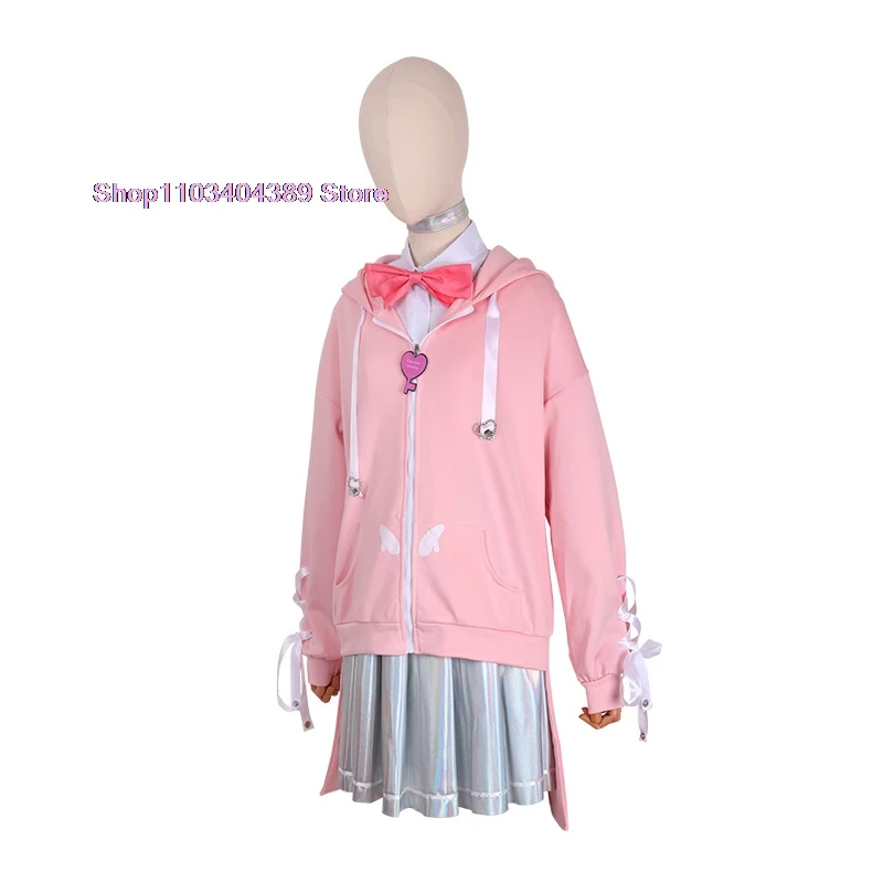 Anime Game Needy Girl Overdose KAngel Cosplay Costume Ame Wig Hoodies JK Uniform Skirt Woman Sexy Kawai Christmas Party Suit