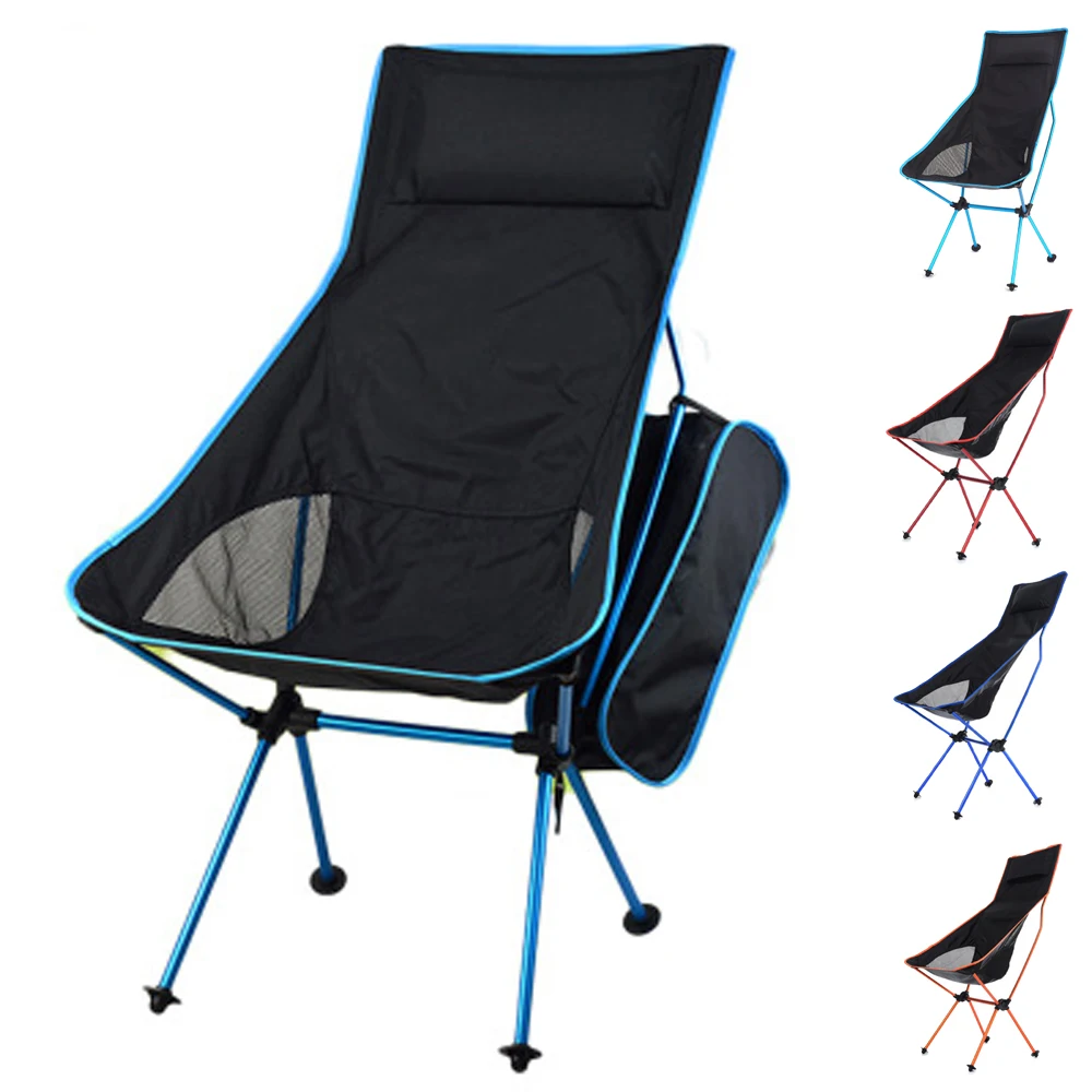 HooRu Portable Beach Chair Folding Lounge Backrest Camping Chairs with Carry Bag Lightweight Fishing Picnic Travelling Tools