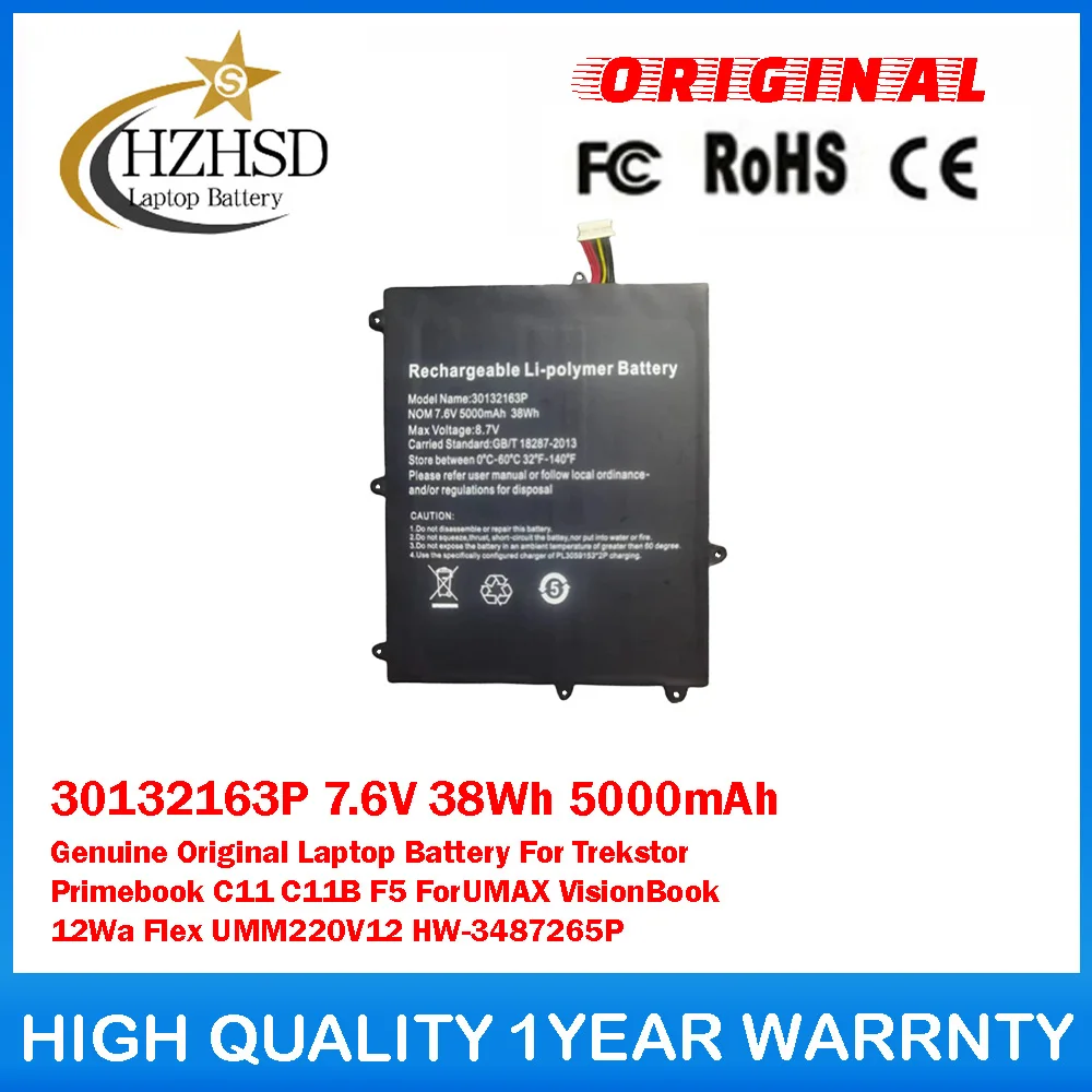 30132163P 7.6V 38Wh 5000mAh Genuine Original Laptop Battery For Trekstor Primebook C11 C11B F5 For UMAX VisionBook12WA UMM220V12