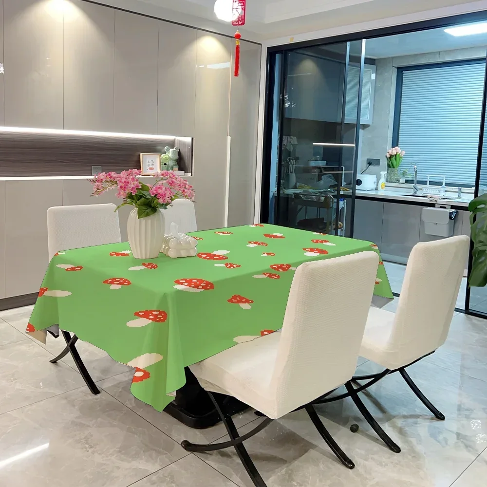 Kitchen Wedding Mushroom Theme Table Cloth Holiday Table Decoration Tablecloth Outdoor Picnic Tablecloth