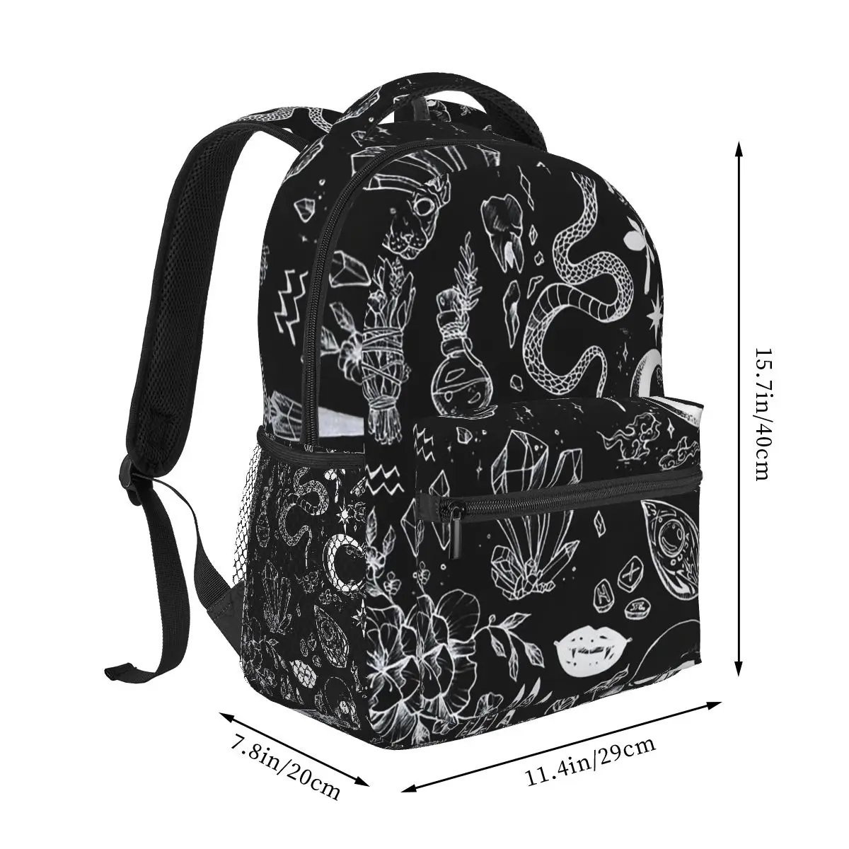 Halloween Witch Themed Student Backpack School Bag Hiking Travel Daypack for Men Women Fashion Bookbag Shoulder Bags