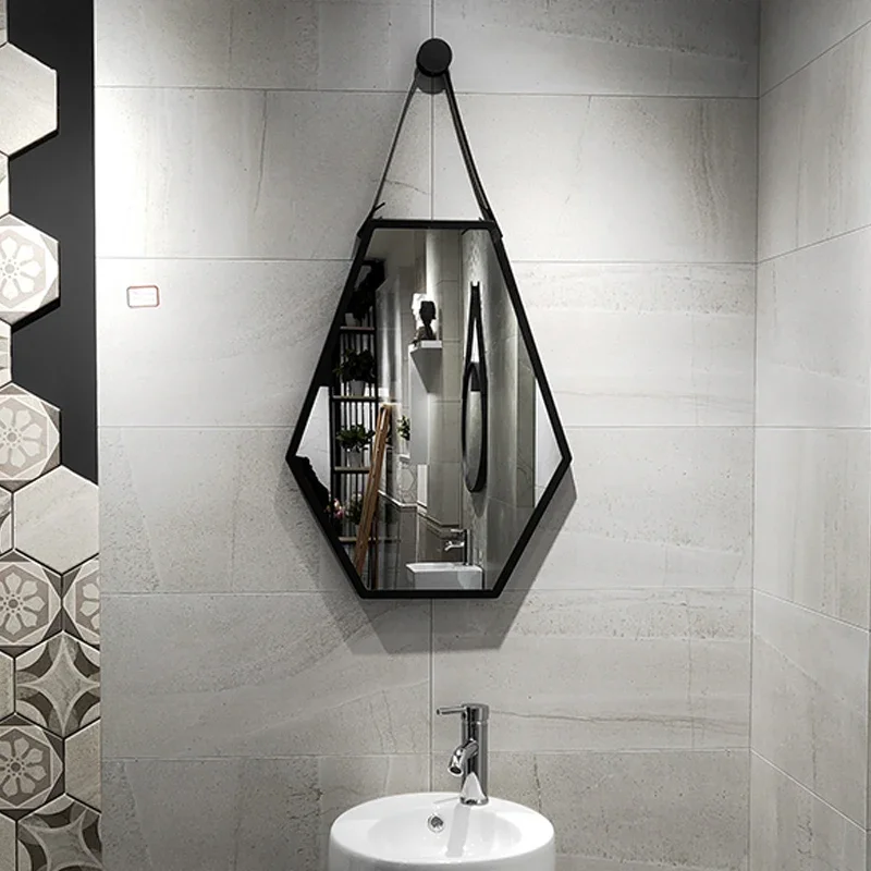 

Black Bathroom Mirror Vanity Aesthetic Modern Bathroom Mirror Wall Mounted Shower Espelhos Com Luzes Home Improvement CC50BM