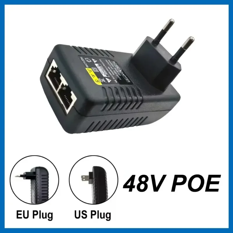 

Адаптер питания POE для систем видеонаблюдения 48В 0.5А с вилкой EU/US для инжектора, Ethernet IP-камер, POE-коммутаторов, NVR, роутеров