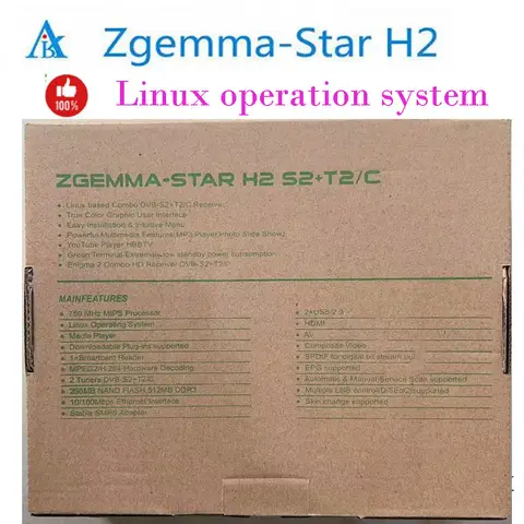 [Genuine] Zgemma-Star H2 Digital Satellite TV Receiver Linux Enigma2 Receptor DVB-S2X+DVB-T2 HDTV Receiver MHEG-2/4 H. 264