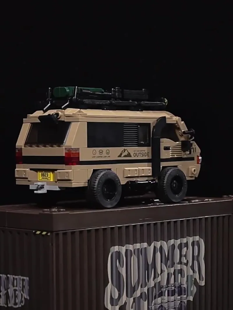 489 ชิ้นการวิเคราะห์รถบล็อกอาคาร City Camper รถประกอบชุดก่อสร้างของเล่นกล่องเก็บเด็กไอเดียของขวัญ