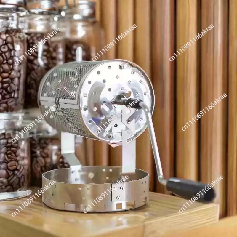 for Home Hand Crank Coffee Roaster Manual Net Type Green Coffee Bean Roaster Compact Design