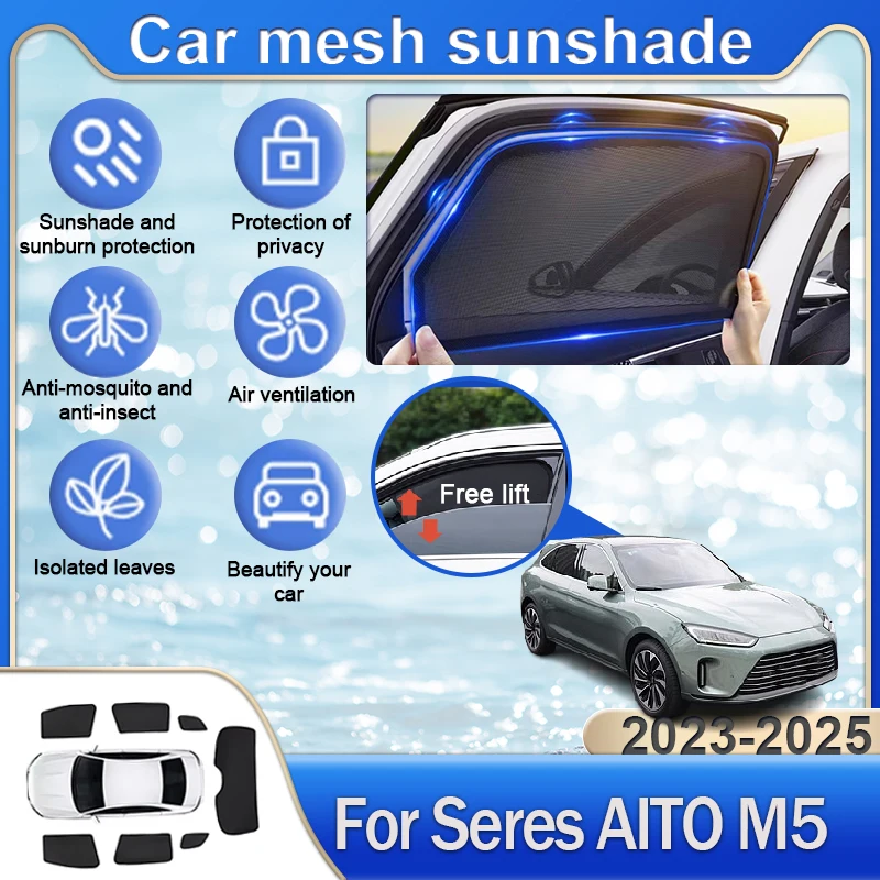 

For Seres M5 AITO M5 2023 2024 2025 Side Window Shades Visor Car Sun Visors Privacy Curtains Auto Accessories Car Sunshades Part