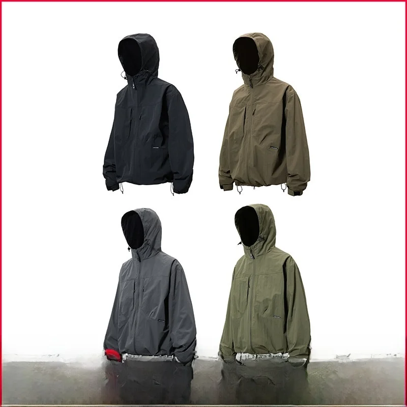 

ex Рабочая одежда с капюшоном Jaet Mountain Series Ветрозащитное водостойкое повседневное пальто из нейлонового волокна Long Sve на молнии