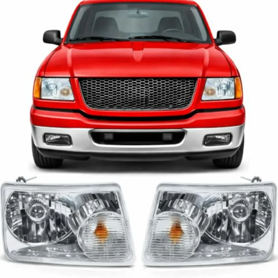 

Headlights for 2001-2011 Ranger Driver and Passenger Side Compatible LED Black High-Lumen Brightness