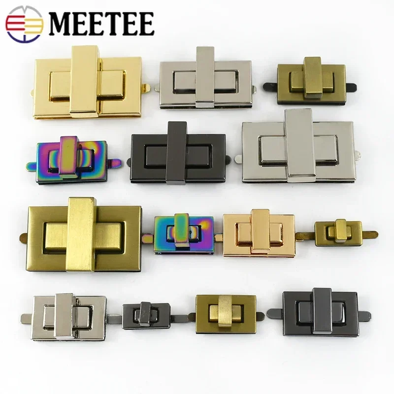 1-5Pcs Bag Square Lock Buckle Metal Turn Twist Locks Clasp for Handbag Purse Closure Toggle Latch Buckles DIY Repair Accessories