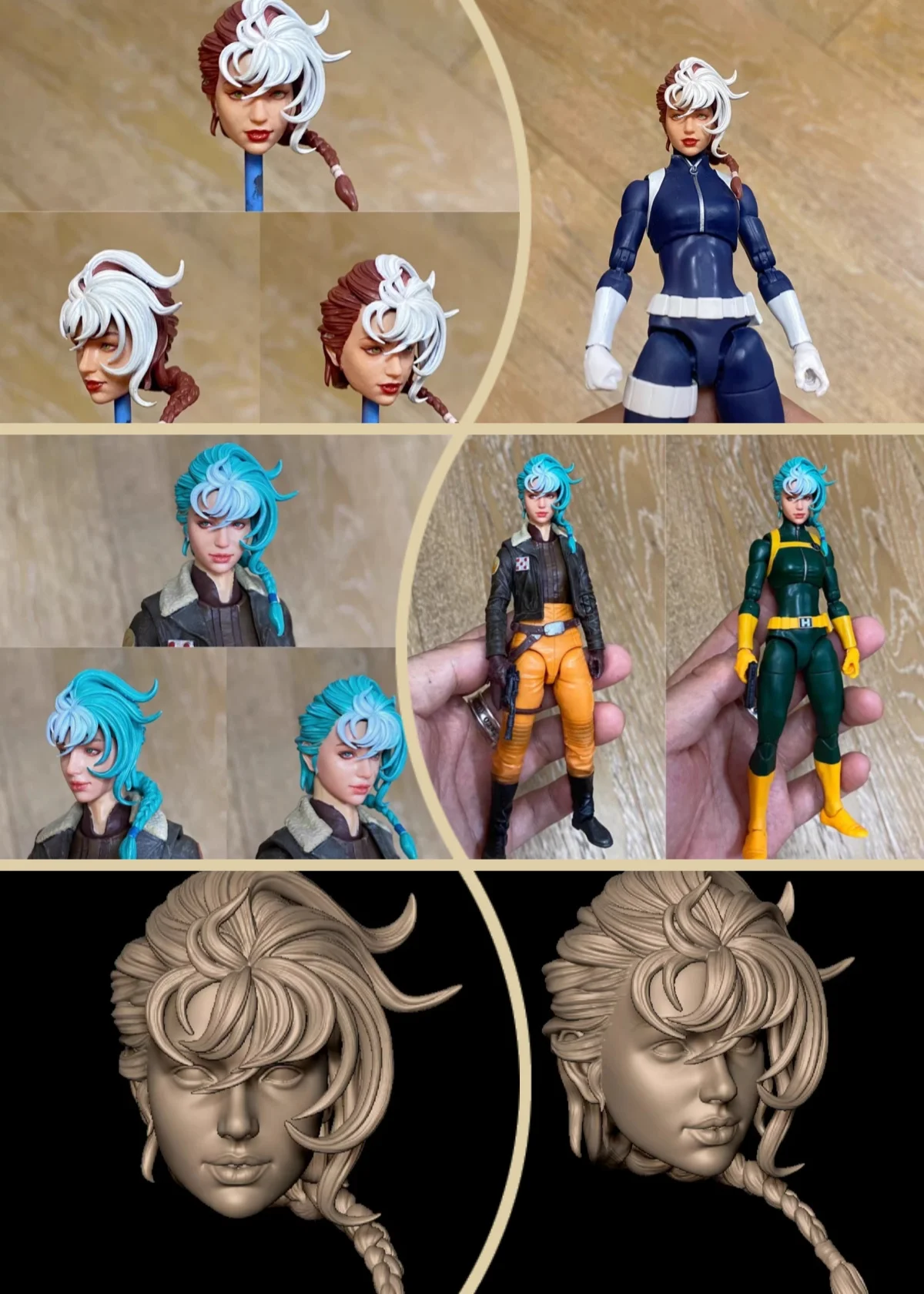 【30days Made】1/12 Scale Female Soldier Super Heroine Anna Marie Painted Unpainted Head Sculpture For 6''Action Figure Model