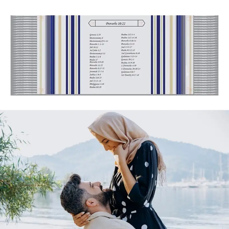 P88B TLANIT ORAGEM TAMANHO COMUNICAL 20X71 CONGLEM COM TASSLOS, LIÇAS AZUL OURO