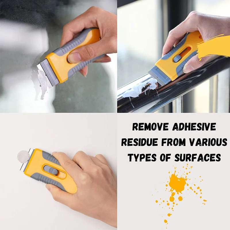 Razor Blade Scraper Plastic Retractable Glass Scraper Windshield Sticker Labels Remover For Cooktop Windows Metal Vinyl Car Glue