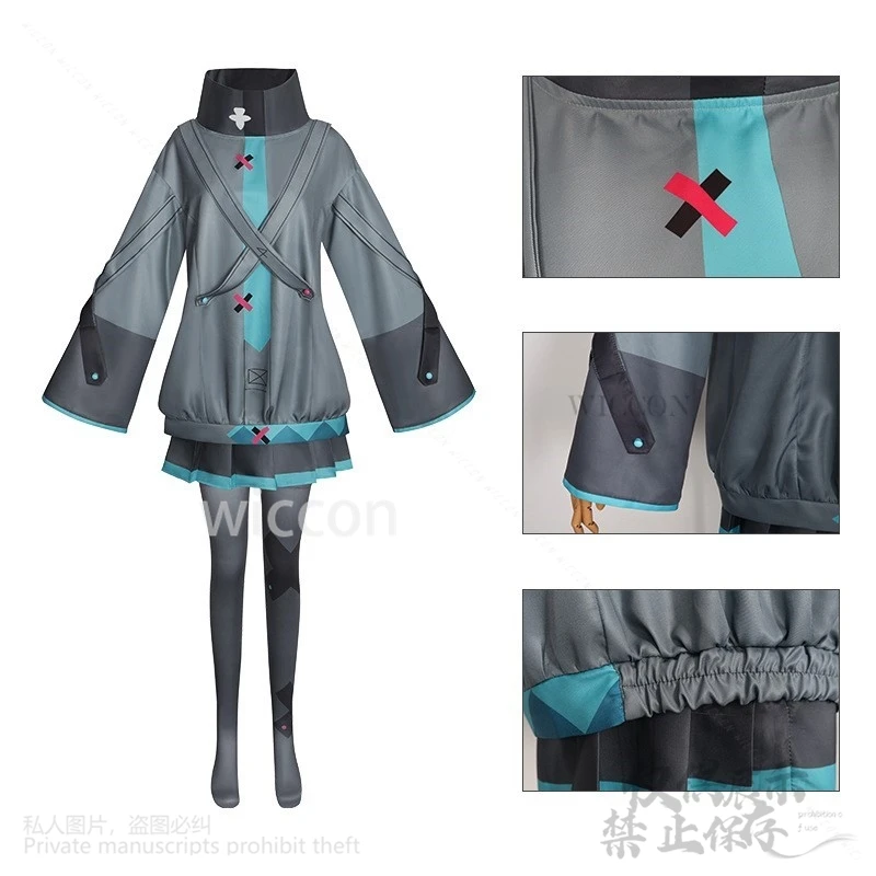 لعبة مشروع Sekai Cos أنيمي فيلم Kowareta Sekai Utaenai Mikuu Jirai Kei الفتيات Cutecore فستان لطيف الباروكات مخصص # &EDGYYCos@!