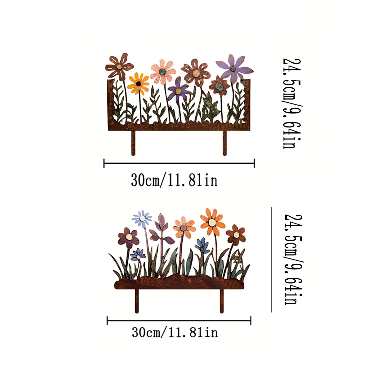 قطعة واحدة من زهور الحديد المطاوع لتزيين حديقة الزهور مع تصميم زهور ملونة، مناسبة لتزيين الشرفة والسياج والفناء، الهالوين، عيد الاستقلال، عيد الميلاد، ديكور الفناء الخارجي، فن الزهور اللامعة، ديكور الشرفة #5