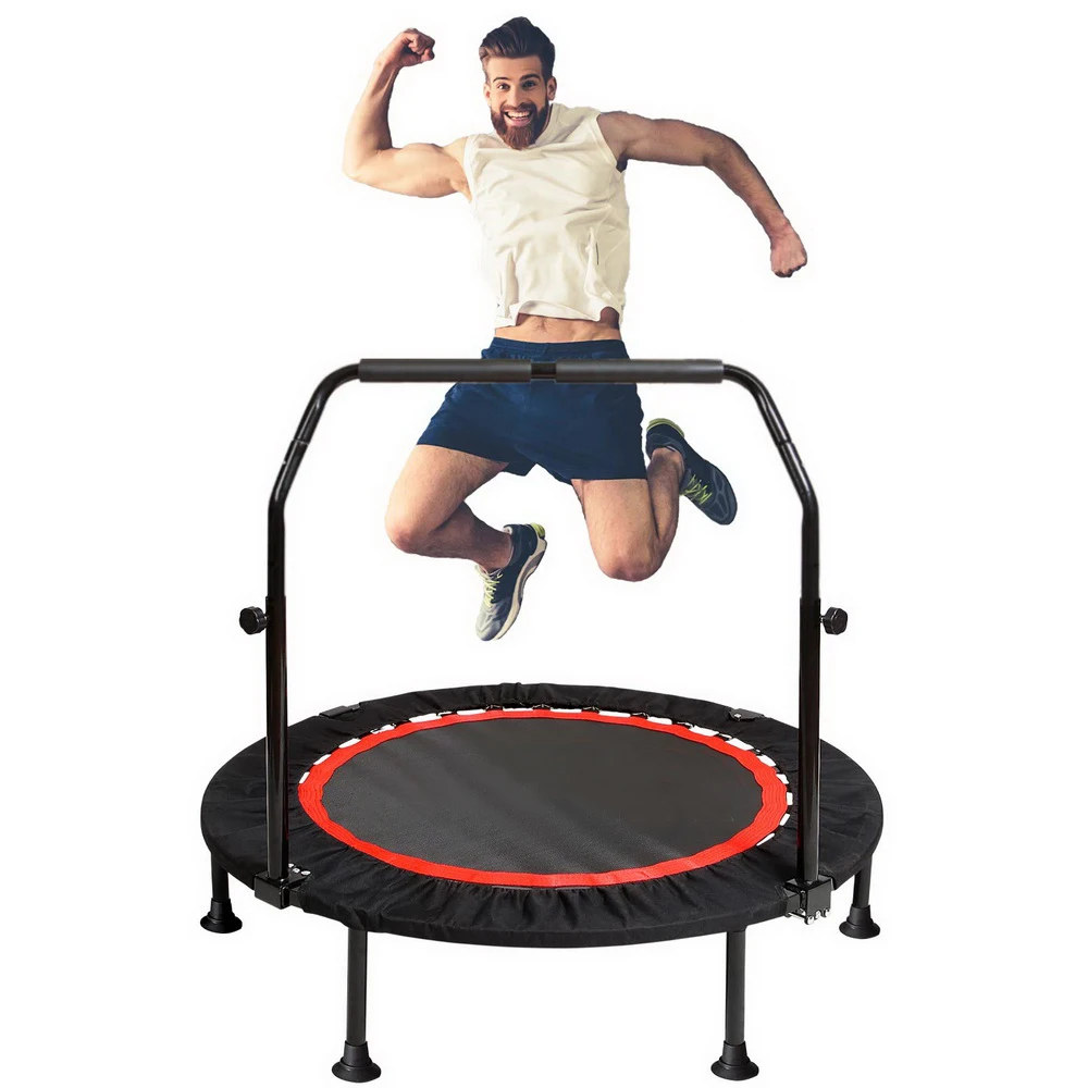 commercial foldable round bungy spring mesh trampolines with handle for adults