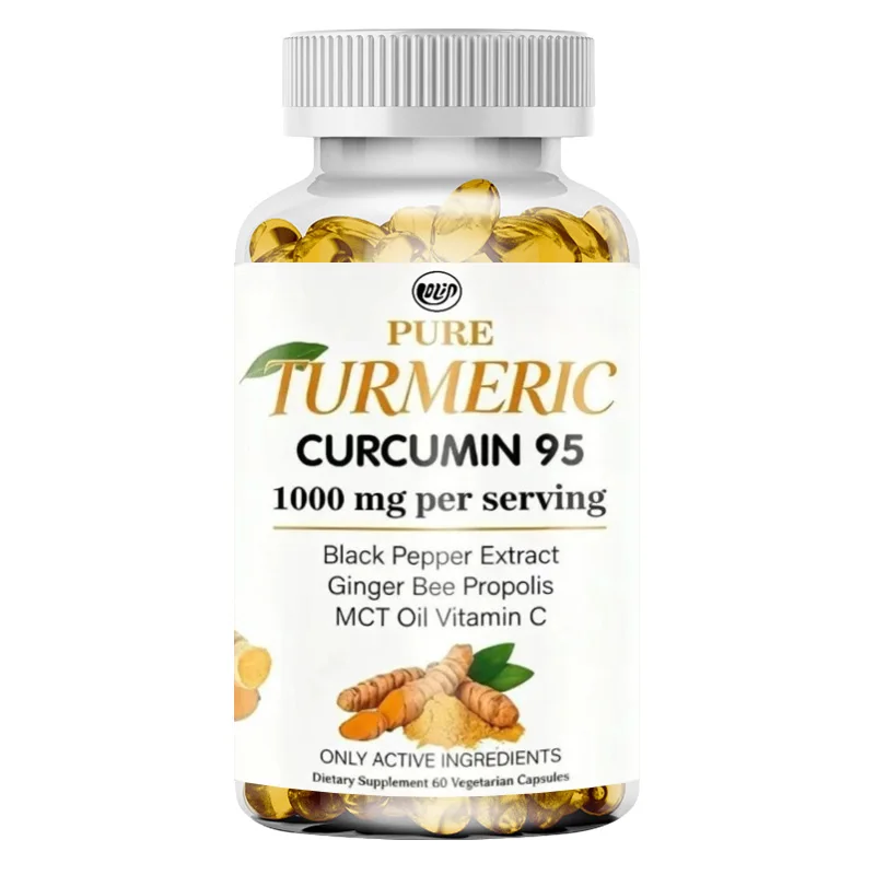 1000mg 95% Curcumin, Containing Propolis, Ginger, MCT Oil, Fat Soluble Vitamin C, and Black Pepper -60 Capsules