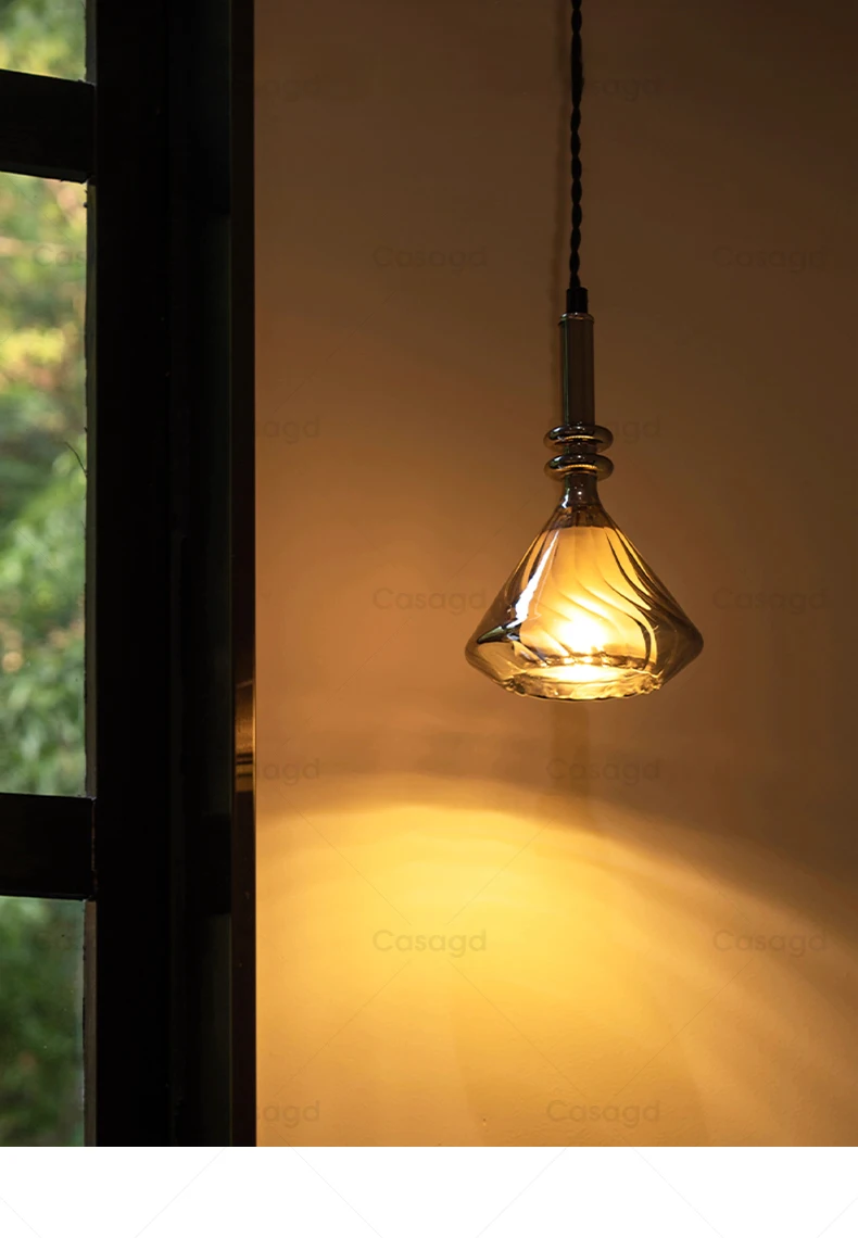 

Light luxury design bedside lamp modern high-end living room dining room glass bedroom bar counter small pendant light