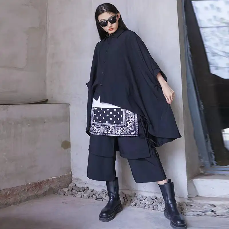 レディースワイド脚パンツズボンスカート春と秋の新二枚のデザインカジュアルカジュアル大サイズ9ワイド脚パンツ