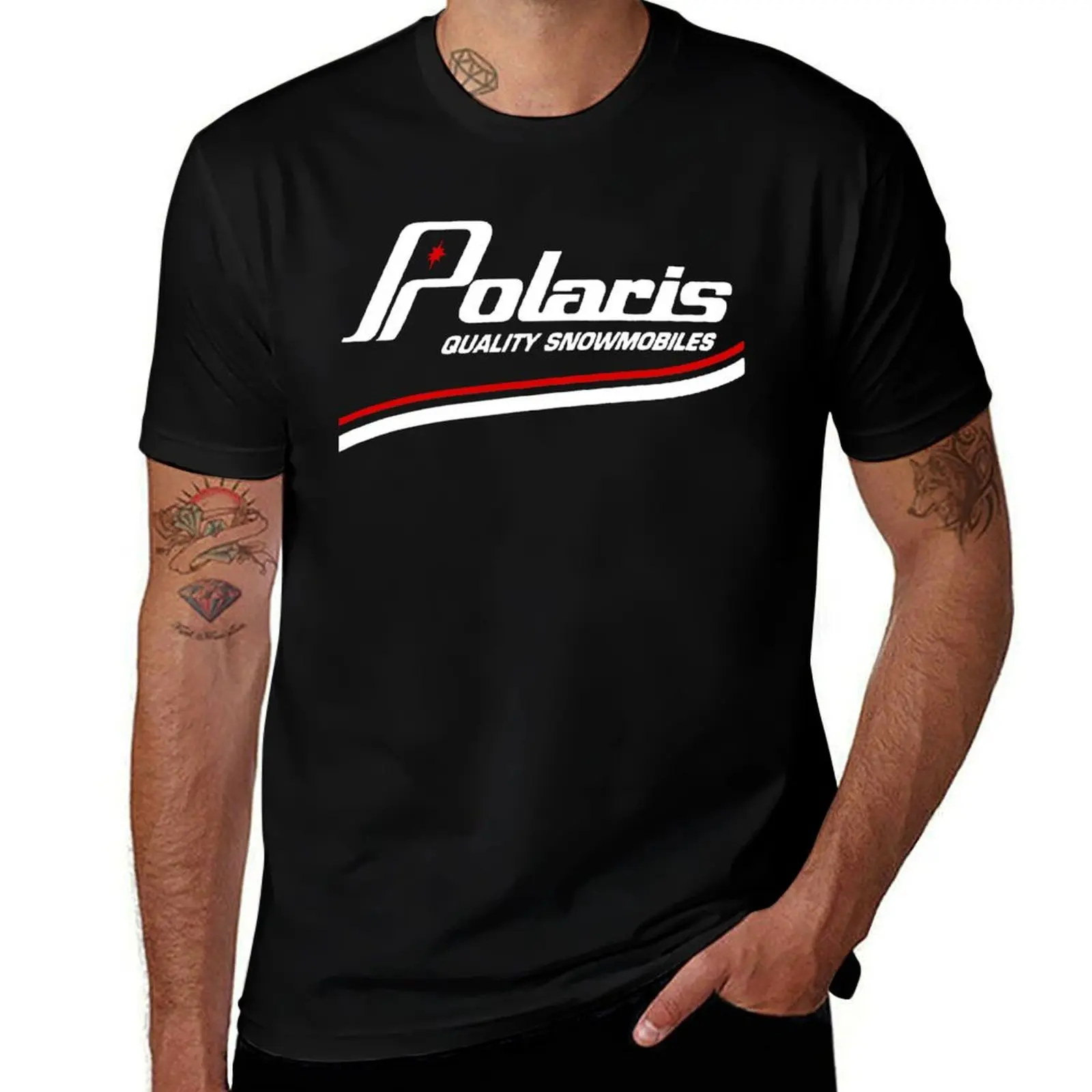 Vintage Polaris Snowmobiles USA T-Shirt Vintage Style Printed Top T-Shirt