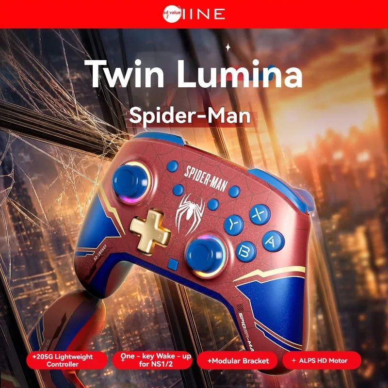 Twin Lumina Wireless Game Controller HD Vibration One Key Wake Up Macro Programming for Switch 1 2 PC Steam Mobile Gaming Setup