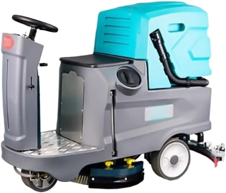 Electric Push Sweeper Driving Floor Scrubber for Warehouse Room Shopping Factory Workshop with Sprinkler and Vacuum Cleaner