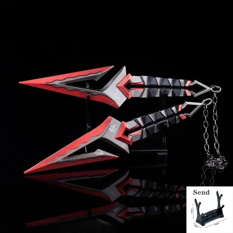 16 cm/6,29 zoll Valorant Nahkampf Messer Kuronami Keine Yaiba Paarung Metall Spielzeug Schwert Figur Waffe Modell Alle Metall handwerk Tisch Ornament