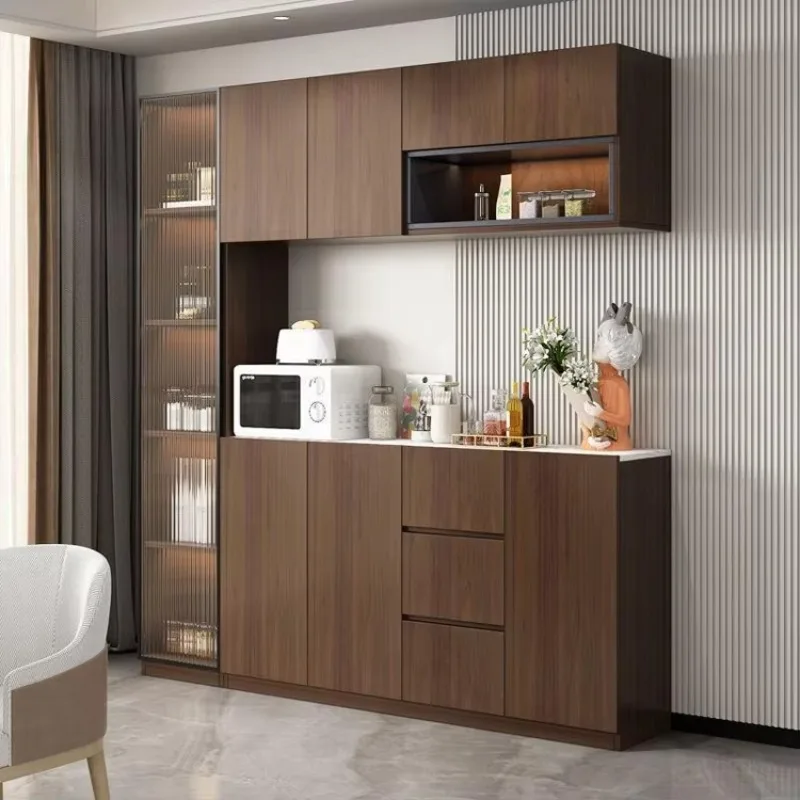 Luxury Modern Kitchen Dining Room Furniture Living Room Groove Black Wooden Buffet Table Cabinet Sideboard Sideboard