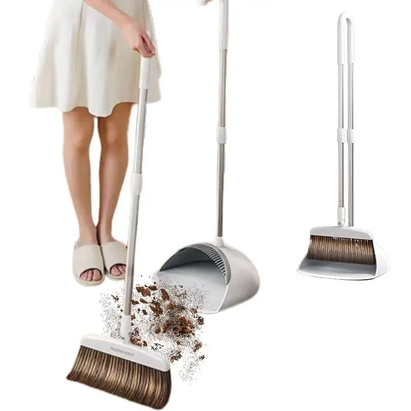 

Broom And Dustpan Set Broom Dustpan Set For No Dead End Cleaning Home Cleaning Supplies For Fireplace Bedroom Hallway Kitchen