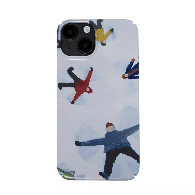 

Blue Playing with Snow Lying Flat Phone Case for IPHONE 17 Air 16E 15 PROMAX 14 Plus 13 12 MINI 11 16Plus XR Acrylic Phone Cover
