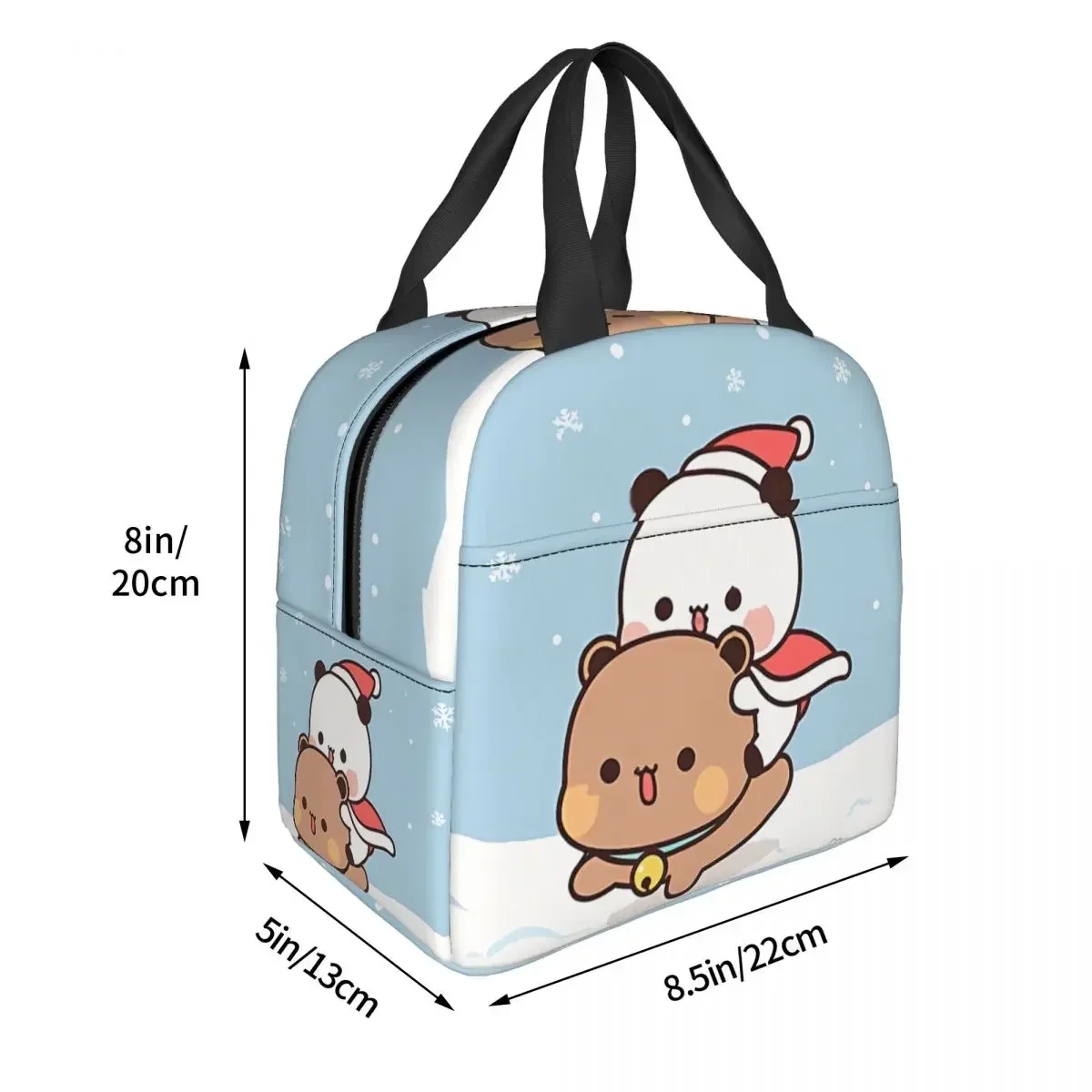 Merry Christmas Insulated Lunch Bag Bubu and Dudu Anime Women Kids Cooler  Thermal Portable  Box Ice Pack Tote