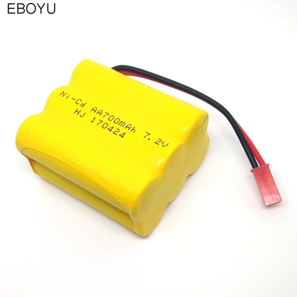 EBOYU 7.2V 700mAh Ni-cd Rechargeable AA Battery Pack JST 2P Plug for Huanqi 951 958 RC Boat And Other Similar Remote Control Toy