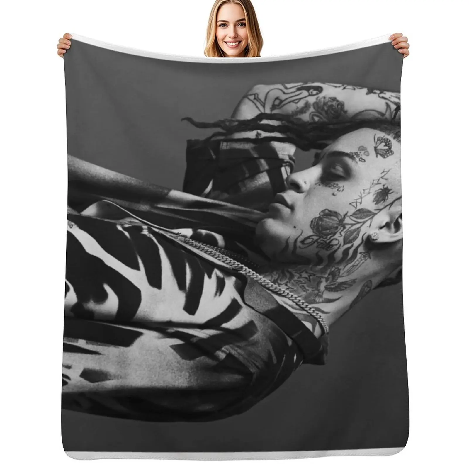 Lil Skies Throw Blanket Foldable Soft Warm Blanket for Outdoor Use