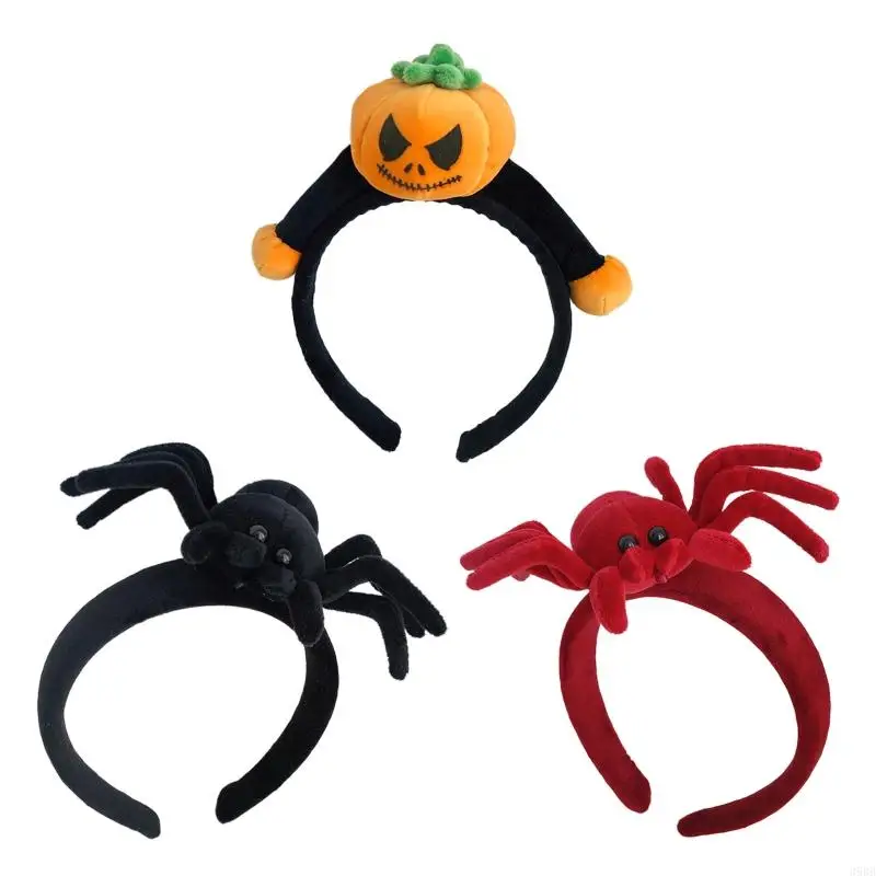 

39BB Cartoon Headband Pumpkin/Spider Shape Hair Hoop Rave Party Headpiece Hair Band Party Cosplay Costume Props Unisex